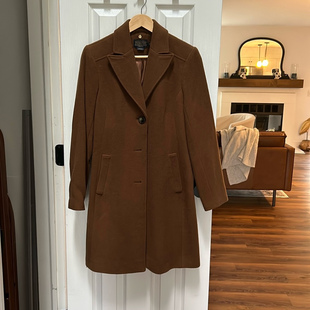 Pendleton Brown Merino Wool Coat